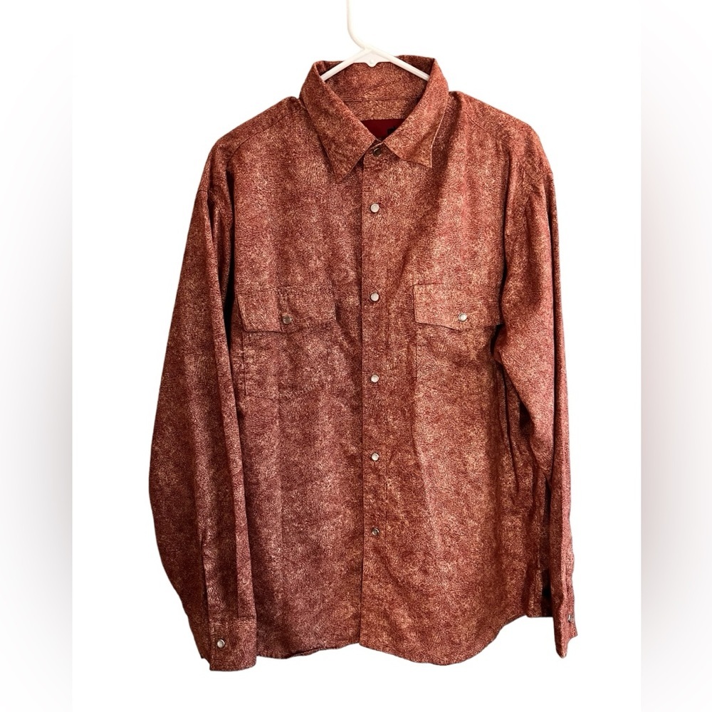 MBX Artsy Pearl Snap Suede Long Sleeve Western Shirt - Size Large UNISEX